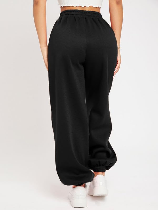 Image of Imsa Moda Women's Loose Fit Track Pants | Polycotton Joggers with Elastic Waistband & Side Pockets | Comfortable Gym, Yoga & Casual Wear Trousers