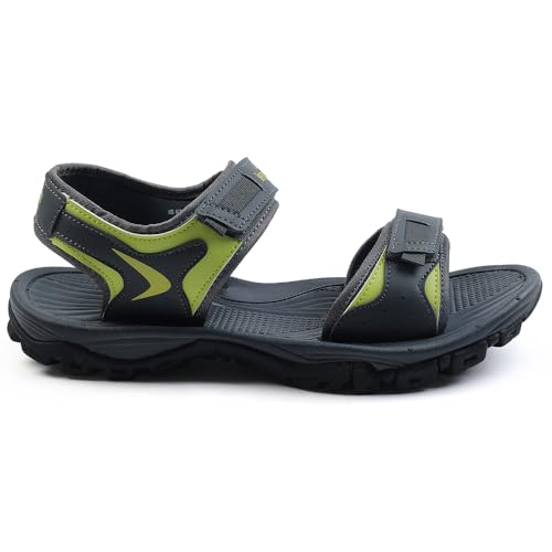 Image of Liberty Leap7x XYLO-M1E Men Sporty Casual Sandals, Grey - Sporty Look Sandals for Men with Velcro Strap - Stylish Sandal for Man - Lightweight and Comfortable Footwear