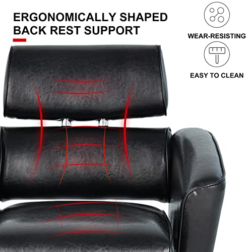 Artist Hand Electric Barber Chair, Electric Lift Chairs, Hydraulic Barber Chairs Heavy Duty, Pedal Lift Salon Furniture Spa Shampoo Equipment Hair Chair For Barber Shop, Beauty Salon (Black) #TOP2