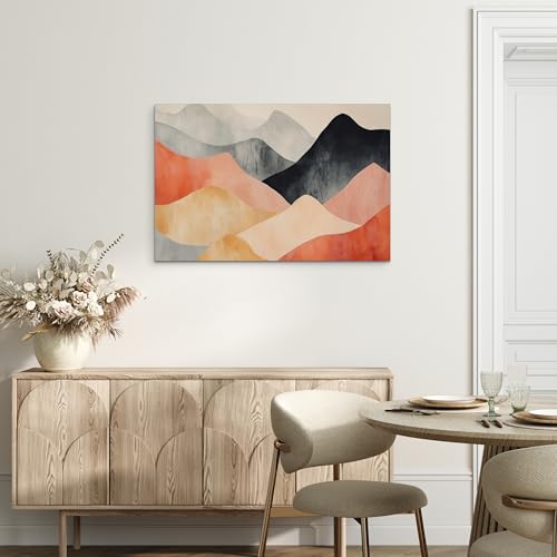 Impression artistique Collines corail Wallero | Tableau sur toile premium - 6