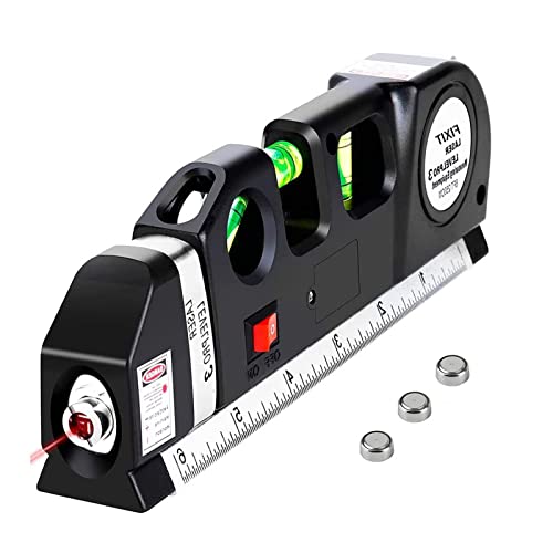 U-HOOME Laser Level Tool Multipurpose Laser Level Kit Standard Cross Line Laser level Laser Line leveler Beam Tool with Measure Tape Ruler Adjusted Metric Rulersr
