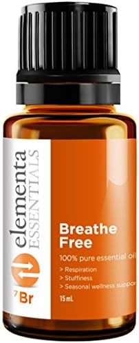Elementa Essentials BREATHE FREE Essential Oil 15ml | Upper Respiratory, Sinus Relief, Congestion, Wheezing, Stuffy nose, Allergies | Aromatherapy for Breathing | 100% Undiluted Therapeutic Grade