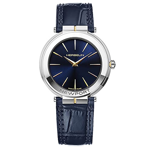 Herbelin Homme Newport Slim -19522/T15BL - Cadran RT Cuir Bleu Nuit - 40mm