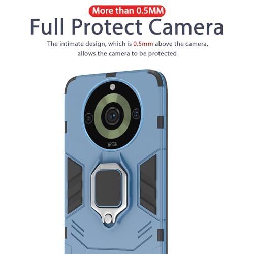 Image of Pikkme Back Cover for Realme 11 Pro /Pro Plus 5G | 360 Protection | Ring Holder | Kickstand | Tough Armor Case (Blue)