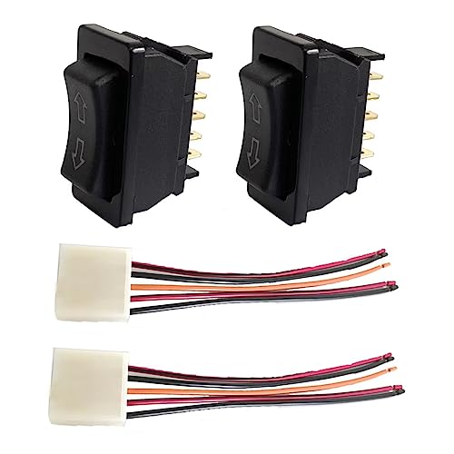 Interrupteur à bascule universel 12V 20A en lot de 2 avec faisceau de câbles robustes