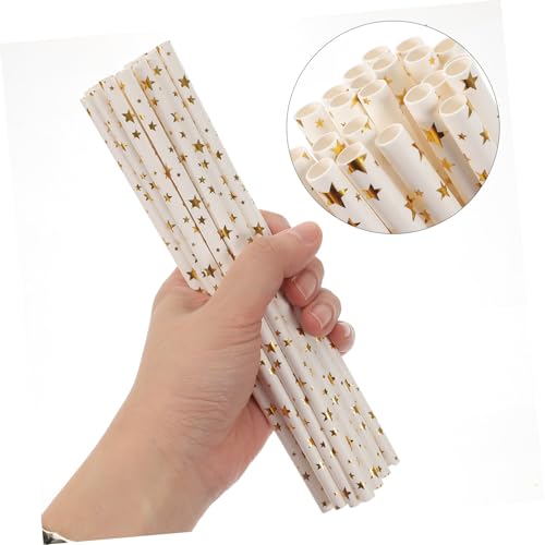 100 Pitillos de Papel Biodegradables Desechables para Fiesta miniatura 2