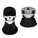 Motorrad Sturmhaube 2 Stück,Ghost Maske Atmungsaktiv Winddichte, Gesichtsmaske UV-Schutztuch,Vollgesichtsmaske Skimaske Set Für Sommer Halloween Kostüm