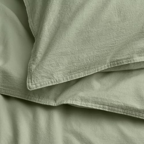 Housse de couette ÄNGSLILJA finis les draps rêches parure gris-vert 150x200 - 5