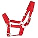 Adjustable Horse Halter with Polar Fleece Lined, Breakaway Halter with Stain Hardware, Equestrian Horse Riding Halters (Red, Medium)