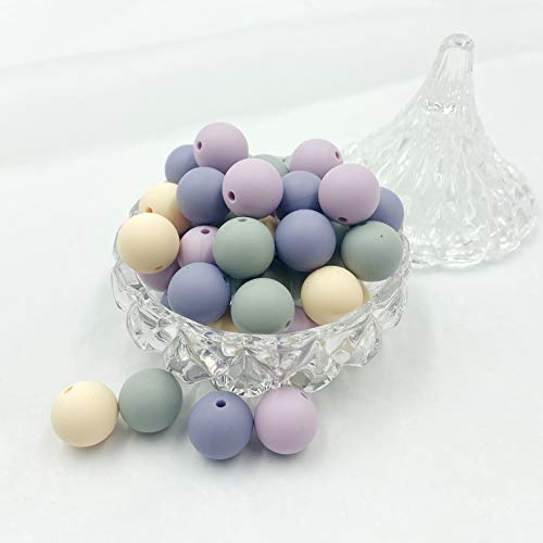 DIY Slicone Loose Purple Beads 12mm 50pc Beads for Jewelry Making, Color 3, Small - Image 4