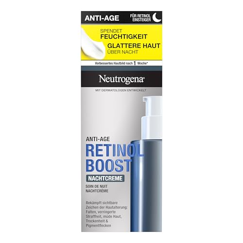 Neutrogena Retinol Boost Crema de noche para cuidado facial (50 ml), de absorción rápida y antiedad, con retinol, extracto de hoja de mirto y ácido hialurónico, para una piel más joven y de aspecto más saludable