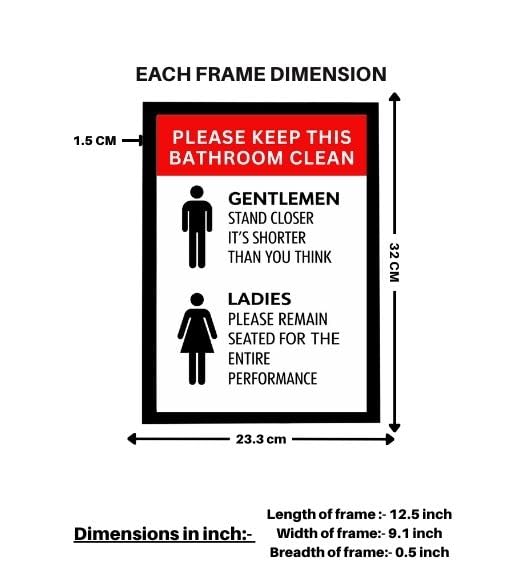 Image of Framed Bathroom Wall Decor | Funny Quotes & Cute Animal Art Prints | Quirky Toilet Signs & Guest Bath Decorations | Minimalist Black & White Washroom Signs | Ready to Hang Toilet Humor for Home & Powder Room (Clean Sign Combo 3)