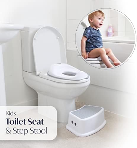 DIVCHI Potty Training Seat + Toddler Step Stool for Kids Potty Training Toddler Toilet Seat Attached to Regular Toilet Seat for Boys Girls Kids Bathroom