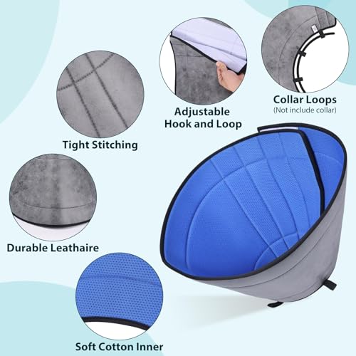 Image of Dog Cone for Small, Medium, and Large Dogs and Cats, Soft Cone for Dogs After Surgery, Lightweight Leathaire Recovery Cone Collar to Stop Licking and Scratching (Black, 3(Neck:7.75-9.5 inch))