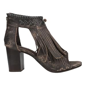 ROPER Womens Bettina Fringe Peep Toe Shootie Pumps Dress Casual Casual High Heel 3″ & Up – Brown