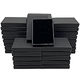 HIRAISM ギフトボックス アクセサリー 箱 薄型 長方形 小物 ジュエリー ピアス 収納 無地 クラフト紙 36個 セット (7 x 9 x 1.5cm, ブラック)