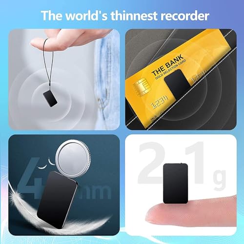 Image of MiniSPY Mini Digital Voice Recorder - Compact Audio Recording Device with Built-in Microphone, 48-Hour Battery, MP3 Format & 750 Hours Storage - Portable Recorder for Meetings, Lectures & Interviews