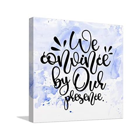 egobena Canvas Prints We Convince by Our Presence Retro Canvas Wall Art Artwork Prints Ready To Hang Motivational Quote Artwork Decorative For Living Room Bedroom Office Housewarming Gift 16x16 IN Cover