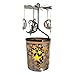 Moon and Stars Candle Holder - Silver Metal Rotating Spinning Moon and Fairy Charms - Spinner Scandinavian Designs - 6 ¼ Inch Tall