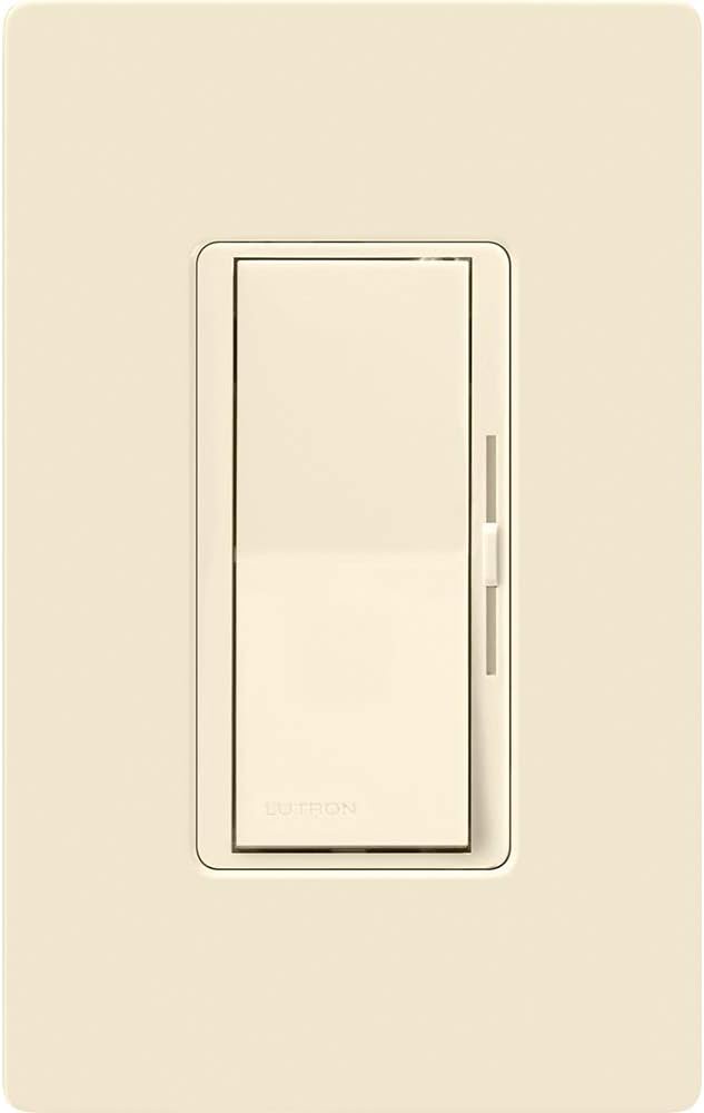Lutron Diva Dimmer for Incandescent and Halogen, 600-Watt, Single-Pole, with Wallplate, DVW-600PH-AL, Almond