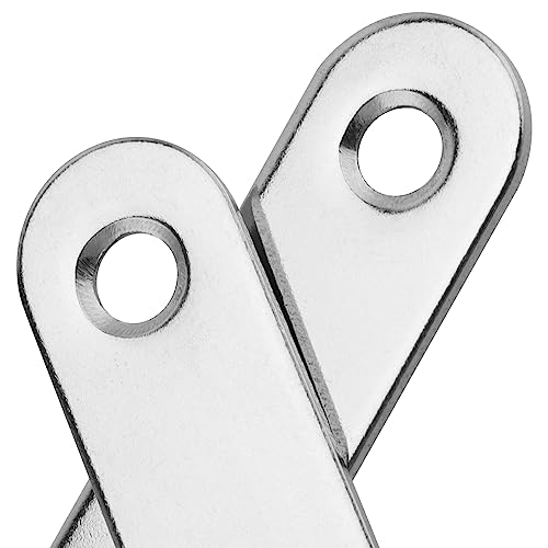 FUNSUEI 50 PCS Stainless Steel Flat Brackets, 56mm/2.2inch Small Metal Brackets Flat Straight Mounting - Image 3