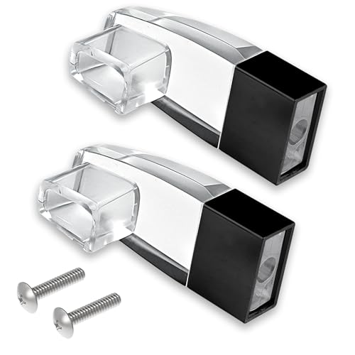 Image of Clear Acrylic Shower Door Towel Bar Brackets with Bright Chrome Sleeve