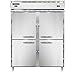 Continental Refrigerator DL2RFE-PT-HD Designer Line Extra-Wide Two Section Pass-Thru Refrigerator/Freezer, 57"W, Half-Height Doors