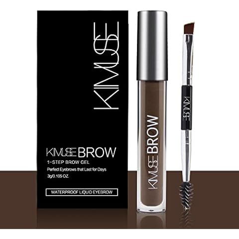 ROMANTIC BEAR Waterproof Eyebrow Gel With Brush Set, Long Lasting Anti-discoloration (Black brown) Cover