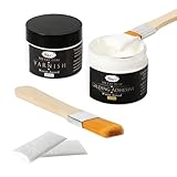 Gilding Adhesive, Gold Leaf Adhesive Kit, 50ml Gilding Epoxy Glue and 50ml Varnish, Water-Based Top Coat for Professional Craft Use