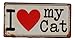 Aimant décoratif pour réfrigérateur I Love My Cat 10 x 5 cm