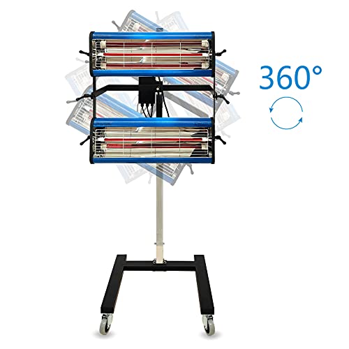Pakowin Infrared Paint Curing Lamp, 2100W 110V Movable Short Wave Infrared Paint Heating Light For Car Paint Booth, With Timer And Height Adjustable #TOP4