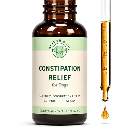 Dog Constipation Relief - Constipation Relief for Dogs - Helps to Gently Relieve Constipation, Soften Bowel Movements, & Much More - Dog Laxative - Pet Stool Softener - 1 fl oz - Bacon Flavor