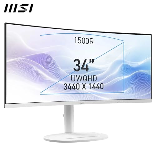 Miniatura 2 de MSI Modern MD342CQPW Monitor Curvo de 34" UWQHD 1500R, Panel VA 3440 x 1440, 21:9, KVM, Pip/PBP, 120Hz, 300 nits, Anti-Glare, Altavoces Integrados, Ajustable en 3 direcciones, HDMI 2.0b
