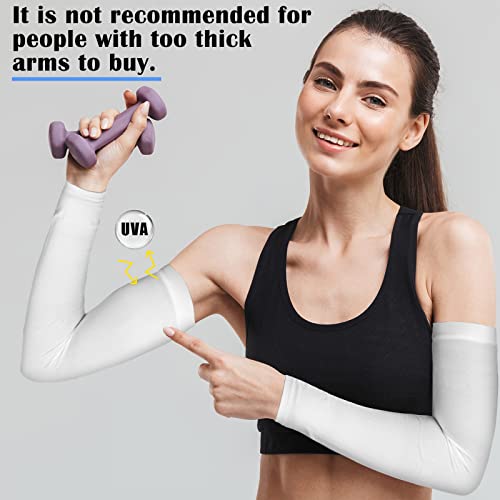 10 Pairs Cooling Sun Sleeves UV Protection Arm Sleeves Arm Cover Sleeve for Men Women (Black, White, Beige, Pink, Purple, Grey, Skin Color, Sky Blue, Knitted Ice Silk)