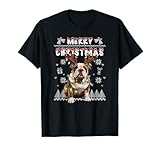 Cute English Bulldog Christmas Reindeer Xmas