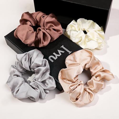 Image of Hair Ties Scrunchies for Women's, Big Scrunchies Both for Thick Hair or Thin Hair Curl Hair No Crease Ponytail Holder No Hurt Your Hair