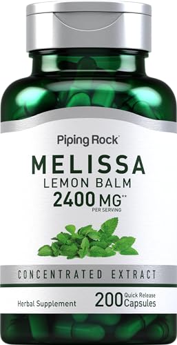 Piping Rock Lemon Balm Capsules 2400mg | 200 Count | Lemon Balm E...