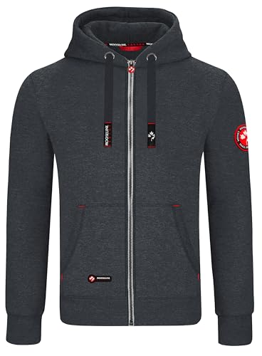 Preisvergleich Produktbild MOOSELINE Herren Sweatjacke Kapuzenjacke Trainingsjacke Hoodie mit Reißverschluss Sweat Jacke (XL, Dunkelgrau)