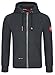 Produktbild MOOSELINE Herren Sweatjacke Kapuzenjacke Trainingsjacke Hoodie mit Reißverschluss Sweat Jacke (XL, Dunkelgrau)