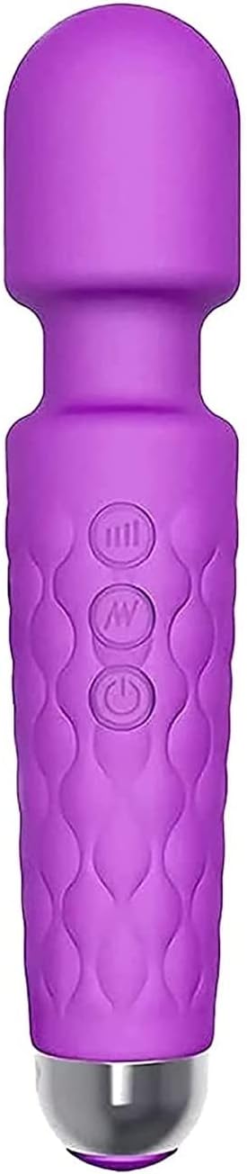 kaliya Personal Electric Body Massager 20+ Vibration Modes, Rechargeable, Handheld, Cordless, Waterproof, for Women and Men, Flexible Head for Targeted Compression (Multi) (purple)
