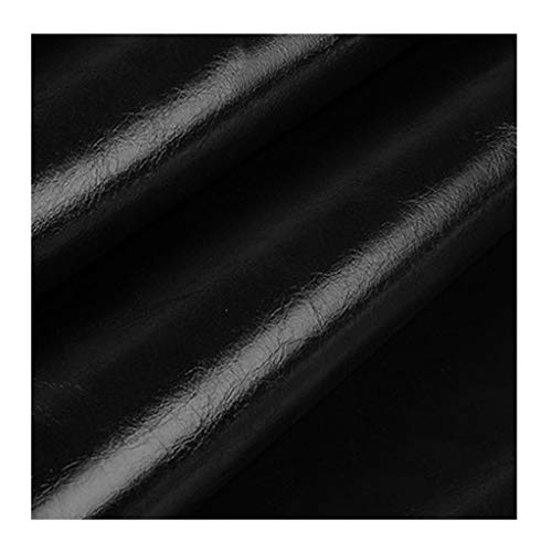 Tissu simili cuir vinyle noir 1.6x10m pour réparer facilement un canapé déchiré ou griffé