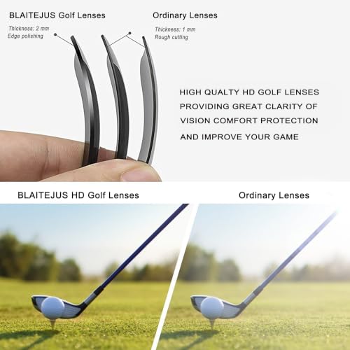 BLAITEJUS HD Semi-Rimless Golf Sunglasses