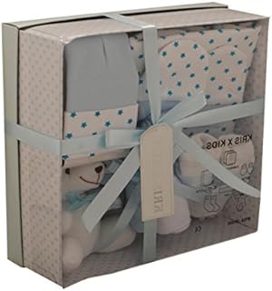 Newborn Baby 7 pcs Gift Set 0 - 3 Months. Available in Blue or Pink (Pink STARS)