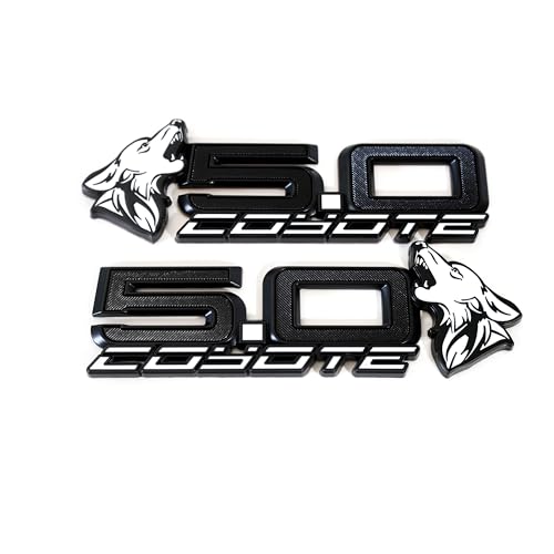 Image of S650 Style Coyote 5.0 inch Fender Badges (Pair) (White)