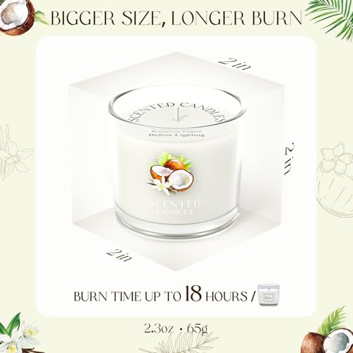 Image of CHILLFLAME Coconut Candle, Scented Candles Gifts for Women, Candles Gift Set for Her, 6 Scented Votive Candles, Birthday Gifts for Women /Men (White, 14 oz)