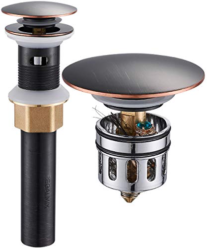 Image of REGALMIX Vessel Sink Drain, Anti-Clogging & Anti-Explosion, Oil Rubbed Bronze, RWF083K