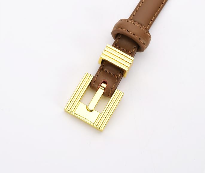 Womens Belts for Jeans, Womens Leather Belt with Gold Pin Buckle, Skinny Belts for Pants Dresses2