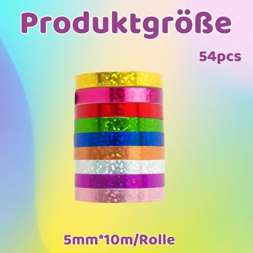 Luftschlangen, 54 Rollen Bunte Luftschlangen Geburtstag, Partydekoration Für Hochzeit, Karneval, Oktoberfest, 10 Meter Länge In 9 Farben (Silber, Gold, Rot, Pink, Lila, Grün, Blau, Roségold, Pastell)