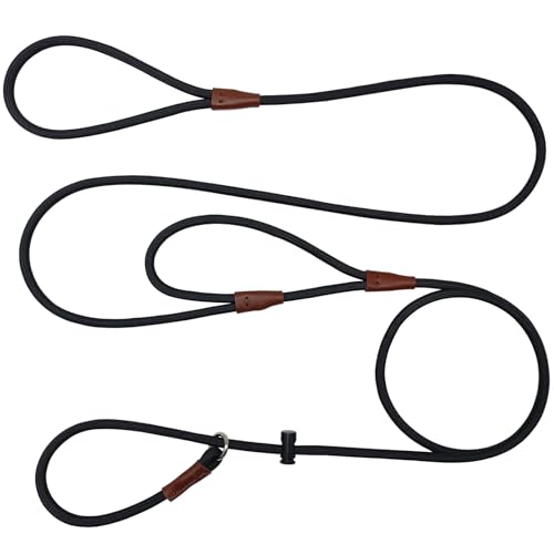 YUCFOREN Double Handle Slip Lead 8FT Dog Leash, Anti Choke 1/4