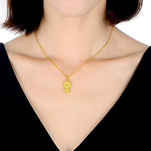 CHOW SANG SANG Cultural Blessings 999.9 24K Gold Price-by-Weight 2.35g Gold Buddha Pendant for Men and Women 89237P [Not Include the Necklace]2